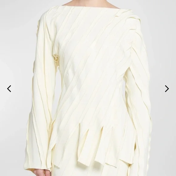 New Bottega Veneta Fluid Stretch Striped Cutaway Top Size 40 - Picture 3 of 6